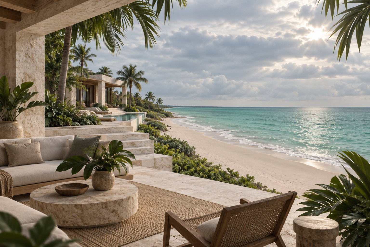Conceptual ocean-facing terrace