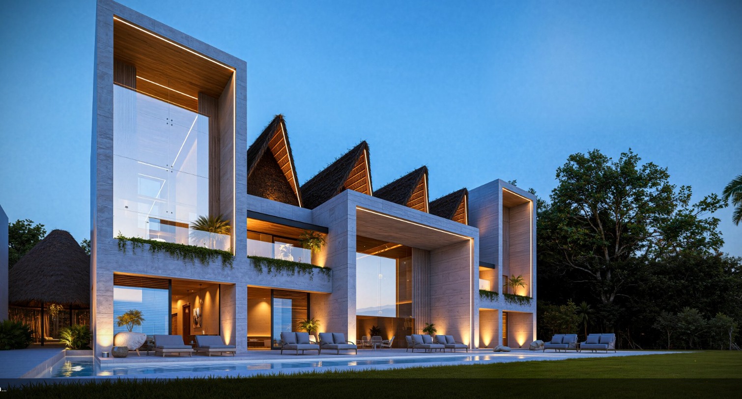 Angled exterior render of The First Estate