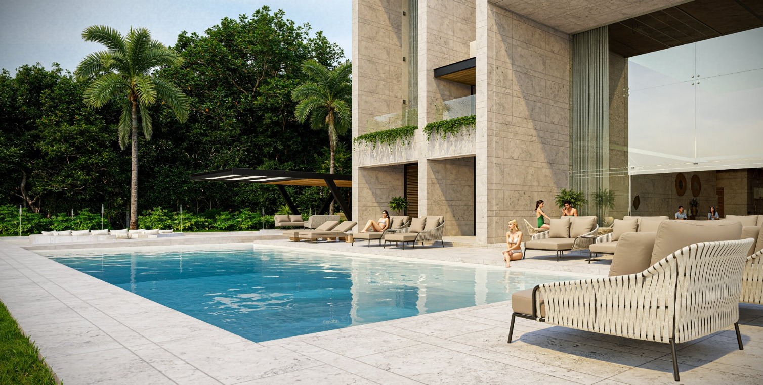 Pool and outdoor living render